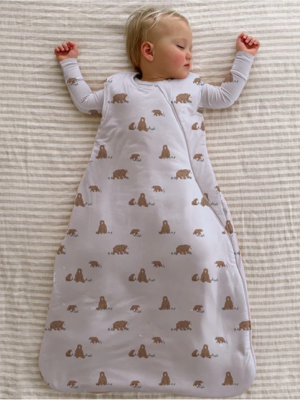BNWT GUNAMUNA Sleep sack baby boy, Teddy bears, sleeveless, 3-9 mos, Retail: $75